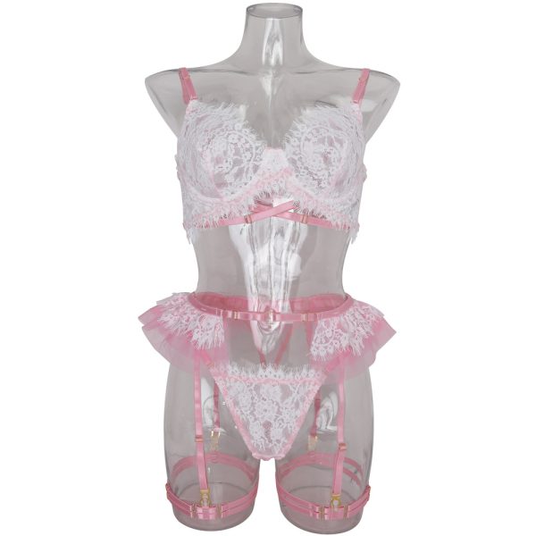 New lace perspective bow sexy lingerie set - Image 5